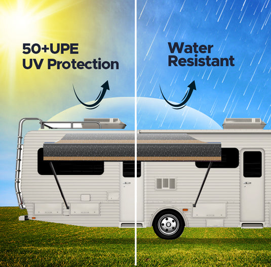 RV Patio Awning Replacement Fabric - Brown Stripe