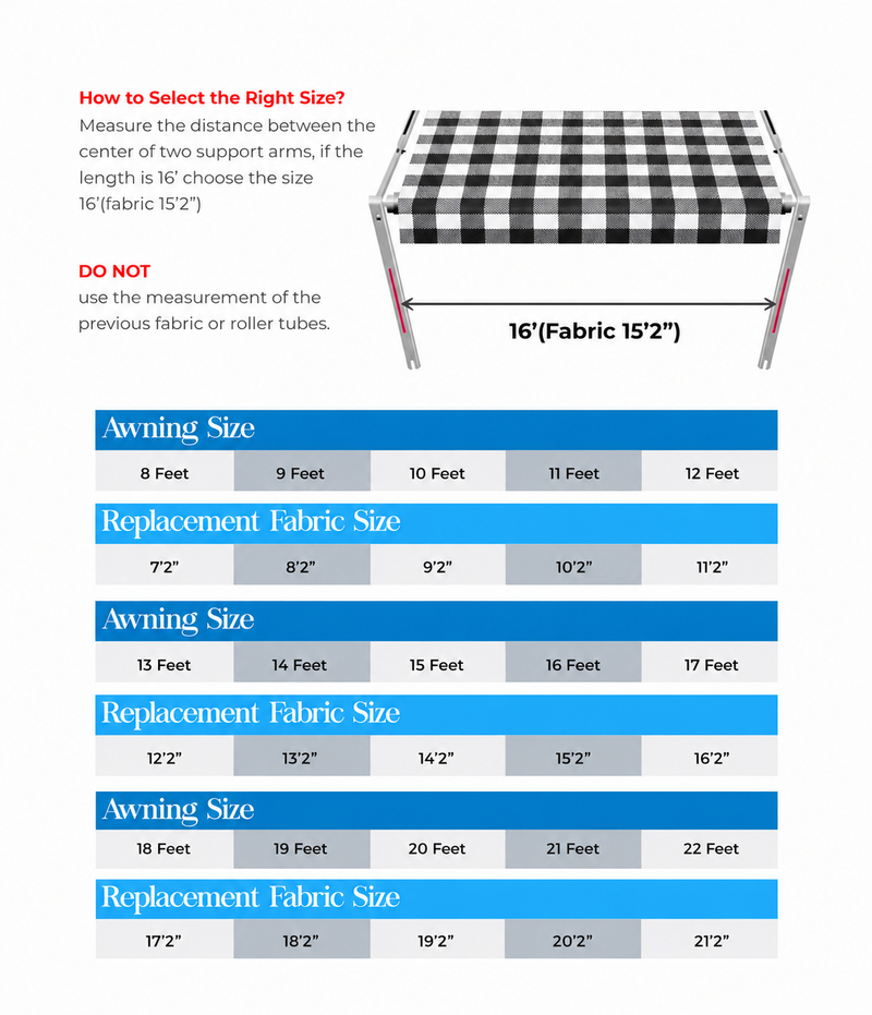 Load image into Gallery viewer, RV Patio Awning Replacement Fabric - Checkered
