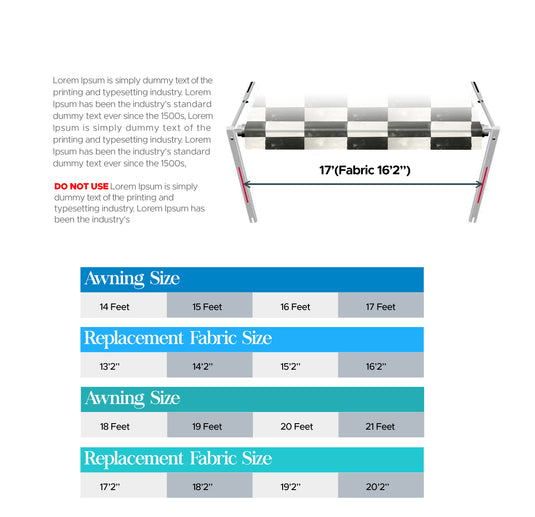 RV Patio Awning Replacement Fabric - Checkered