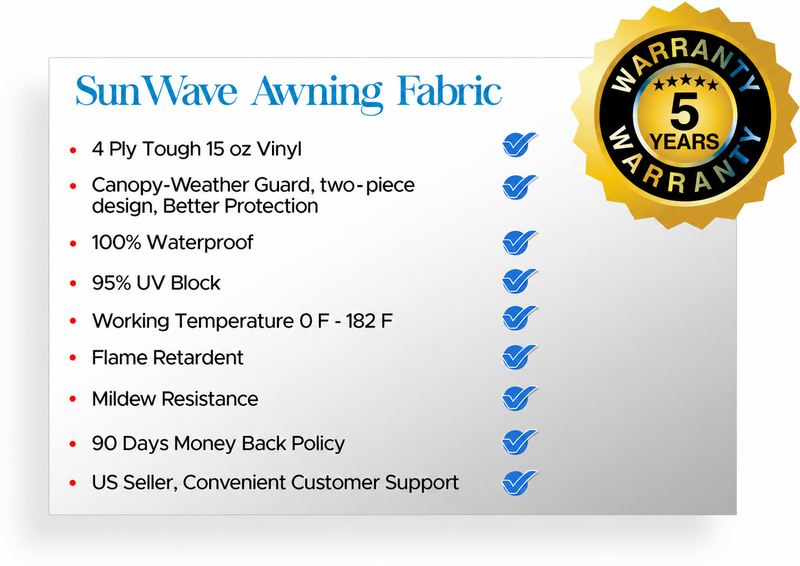 Load image into Gallery viewer, RV Patio Awning Replacement Fabric - Burgundy Fade
